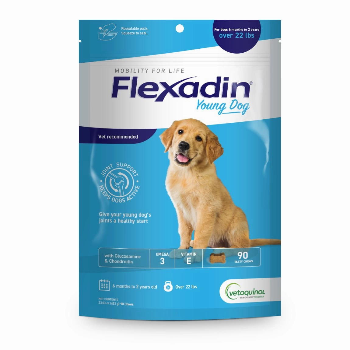 Vetoquinol Flexadin Young Dog, 90 ct